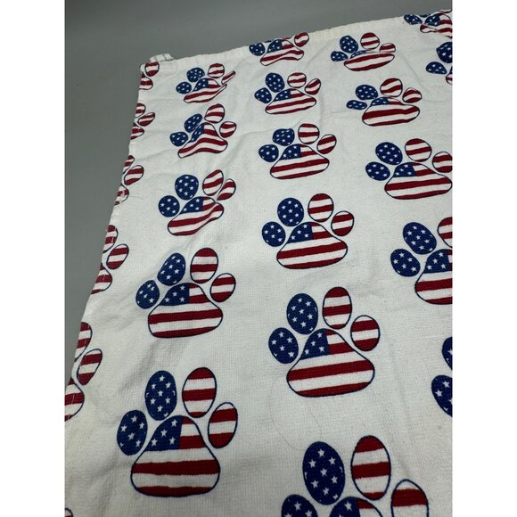 Debora Connolly Design Patriotic Paw Print Kitchen Hand Towel Used READ - Picture 5 of 7